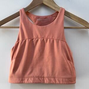 Outdoor Voices Sports Bra Crop Tank Top Orange Racerback Women's Small